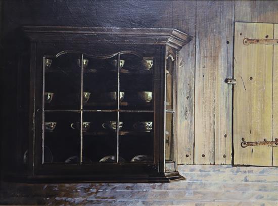 Michael John Hunt (1941-), acrylic on panel, The Cupboards, signed, 29 x 39cm